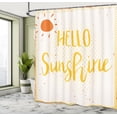 thumbnail image 5 of Ambesonne Hello Sunshine Shower Curtain, Halftone Dots Words, 69"Wx75"L, Orange Yellow, 5 of 5