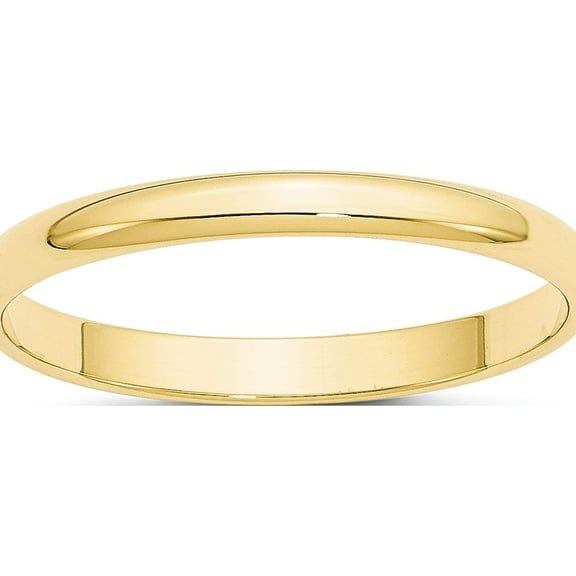 10K Yellow Gold 10Ky 2.5mm Ltw Half Round Band Size 4 Made In United States 1hrl025-4