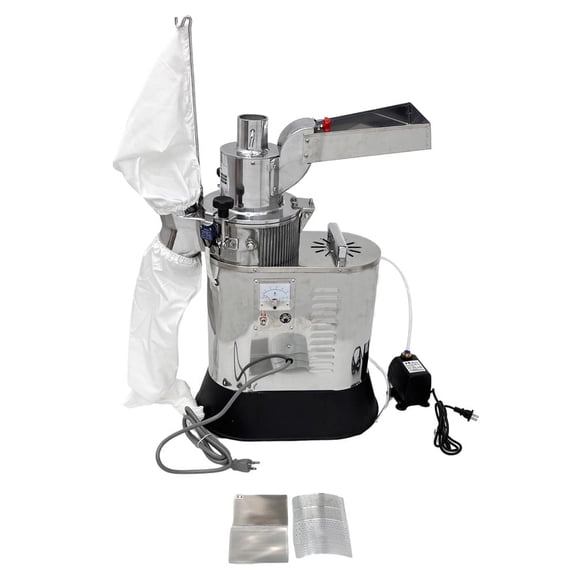 Water-Cooled Continuous Feeding Grain Mill Grinder Vertical Dry Materials Herb Mill Grinder 110V 3KW
