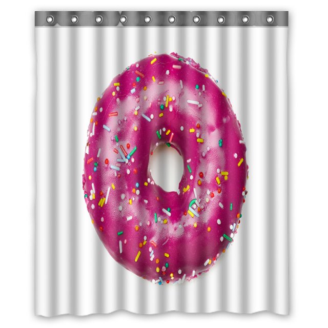 ABPHQTO Tasty Purple Donut Cortina de ducha de poliéster impermeable y ganchos 150x180 cm