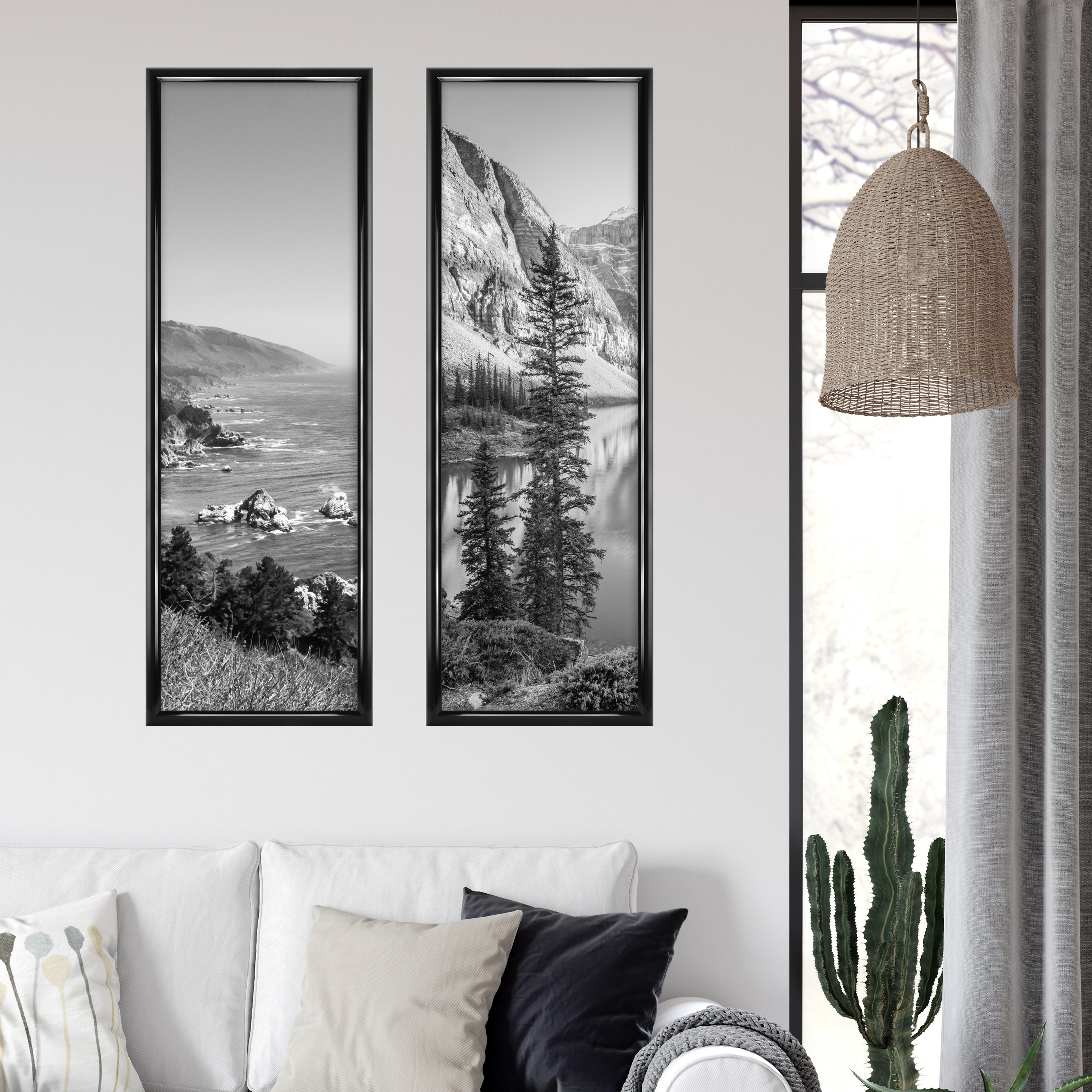 Mainstays Rounded Poster Picture Frame, Black, 11.75 x 36 in, Set of 2