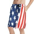 thumbnail image 2 of SOOMLON Men's Swim Trunks Quick Dry Lightweight Board Shorts Bathing Suit Shorts Independence Day Flag Comfy Shorts Summer Sport Swimming Quick Drying Loose Beach Pants White XL, 2 of 4