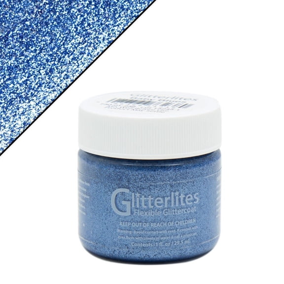 Angelus Glitterlites Flexible Leather Paint For Sneakers 1 Oz Baby Blues