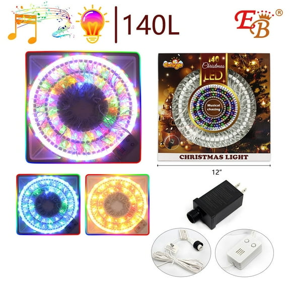 Necano 140 Led White String multo color Lights 30FT LED Christmas Lights, Indoor use only