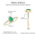 thumbnail image 4 of Rosec Jewels Teardrop Emerald Ring with Diamond Halo (4X6 mm, AAA Quality), 14K Yellow Gold, US 5.50, 4 of 7