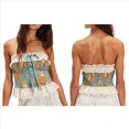 thumbnail image 3 of Tops de Tubo con Estampado Floral de Verano para Mujer, Top Babydoll Fluido de Moda Y2K 2025, Tops Peplum para Salir. Lago Azul M, 3 of 7