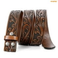 thumbnail image 2 of WHIPPY Western Leather Belt Strap for Women Men without Buckle Cowgirl Cowboy Engraved Embossed Belt Strap, 2 of 6
