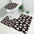 thumbnail image 2 of Halloween Ghosts and Bats Pattern Bathroom Rugs Sets 3 Piece,Toilet Cover Set,Absorbent Non Slip Bathroom Mats Sets with U-Shaped Contour Rug Toilet Rug Set, 2 of 5