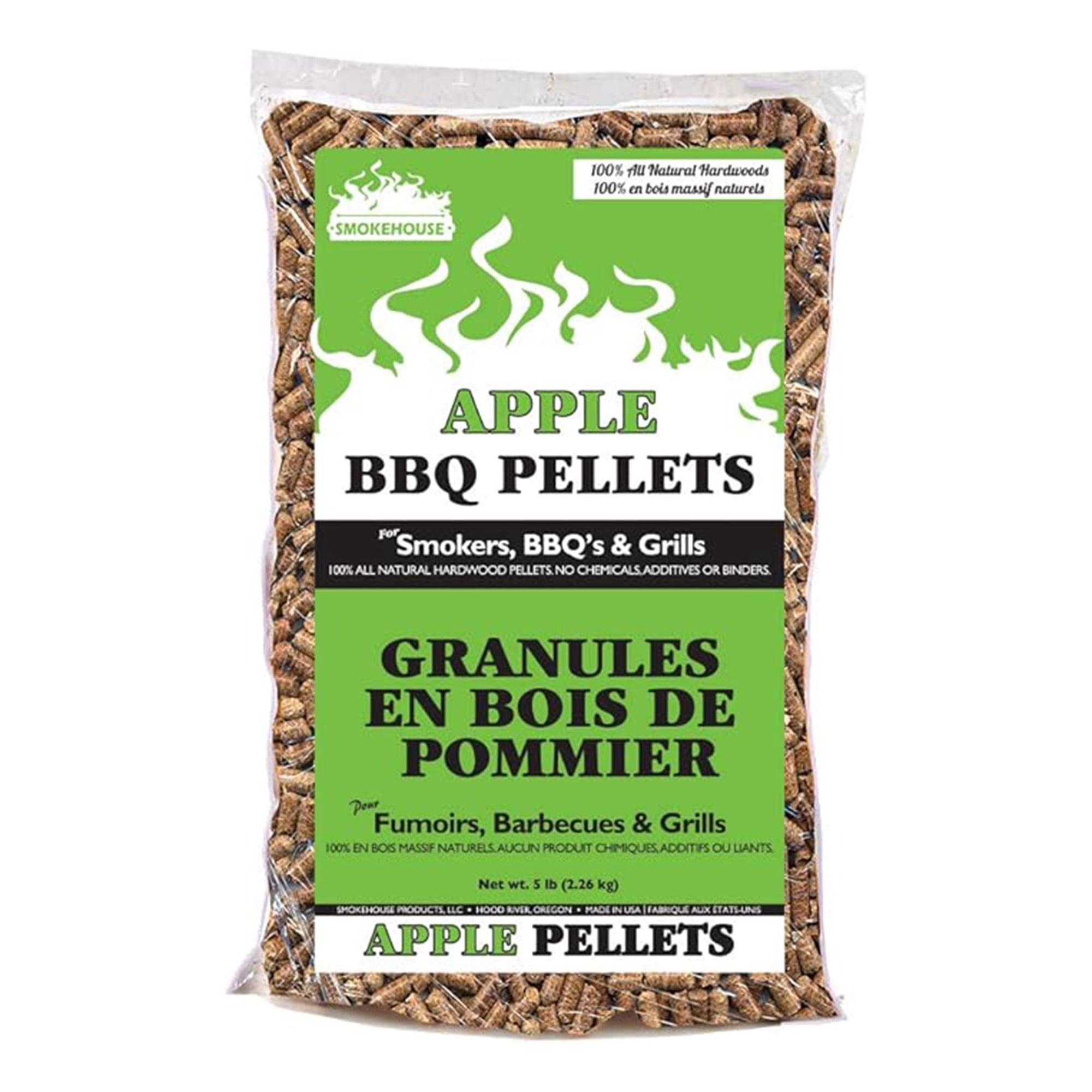 (3 pack) Smokehouse Apple Wood Pellets, Drier & Bark-Free for Premium Smoke Flavor, 5 Pounds