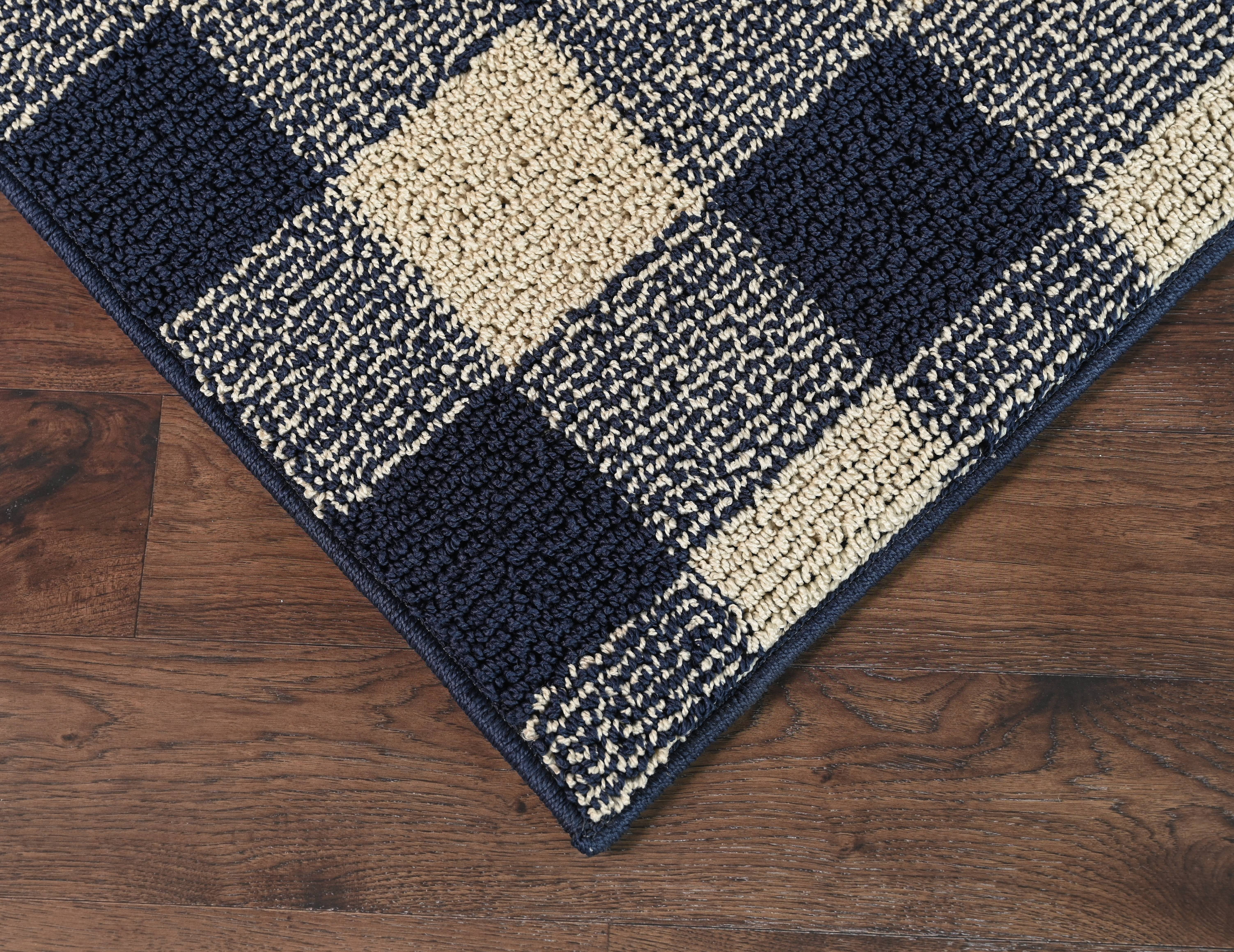 Garland Rug Country Living Buffalo Plaid Polypropylene Navy/Ivory Indoor/Outdoor Area Rug, 7' x 10'