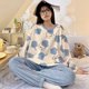 thumbnail image 5 of Pijamas de mujer otoño e invierno de franela gruesa dulce lindo coral polar cuello redondo pijamas ropa de casa traje, 5 of 6