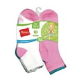 thumbnail image 3 of Hanes Girls Ankle Socks 10-Pack, Sizes S-L, 3 of 5