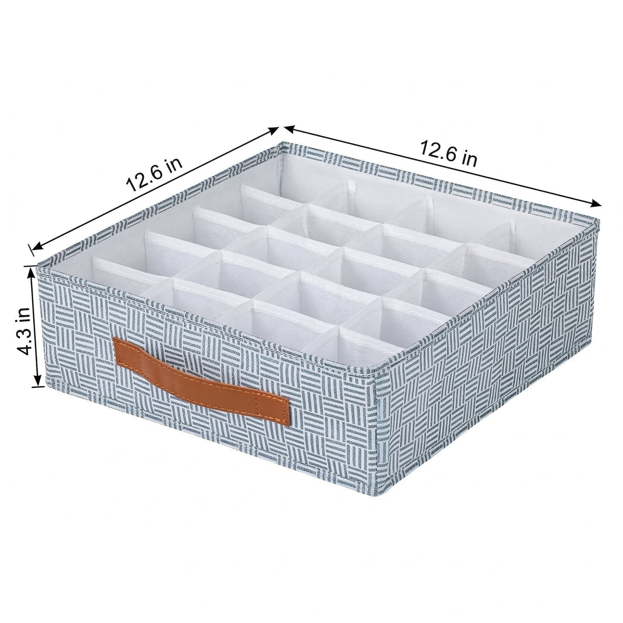 Unique Bargains Collapsible Fabric Storage Bin for Closet Light Blue-20 grid