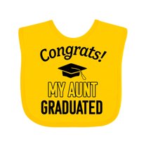 Inktastic Congrats My Aunt Graduated with Cap Boys or Girls Baby Bib