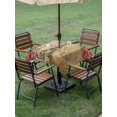 thumbnail image 5 of Square Outdoor Tablecloth with Umbrella Hole Retro Eiffel Tower Table Cloth Waterproof Patio Table Cover Watercolor Flower Blossom Butterfly Brown Zipper Tablecloths for Picnic Camping 60x60 Inch, 5 of 8