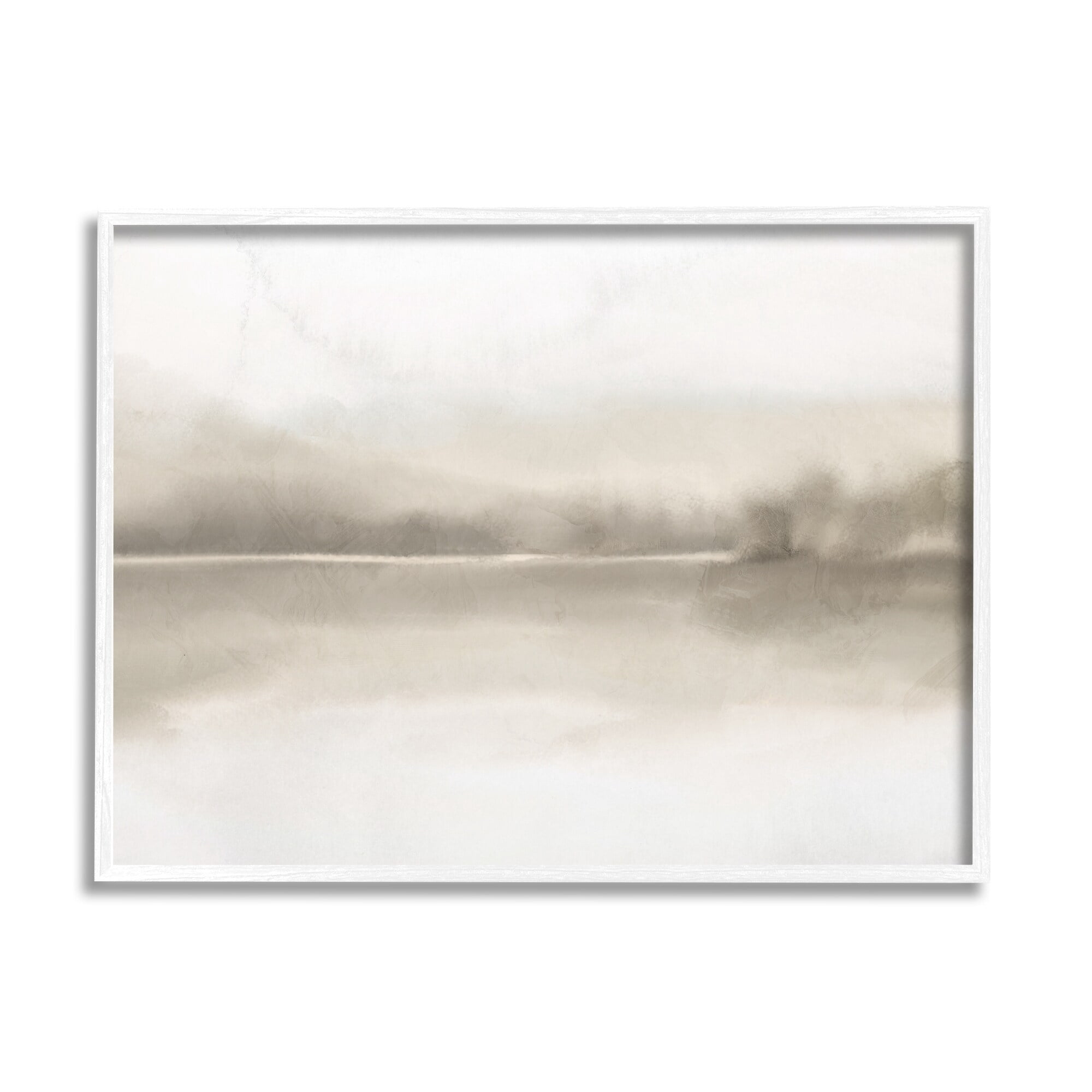 Stupell Industries Hazy Lakeside Landscape Reflection Modern Abstract Design Framed Wall Art, 30 x 24, Design by Ann Bailey
