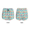 thumbnail image 3 of Gukieu Cute Corgi Head Print Women's Sports Shorts with Drawstring Elastic Waistband for Running, Yoga, Fitness-Small, 3 of 7