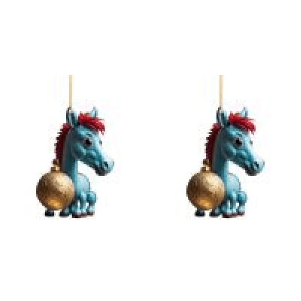 Navideña 2D Caballo Pisando Navideña Regalo Acrílico 8 Cm (E)
