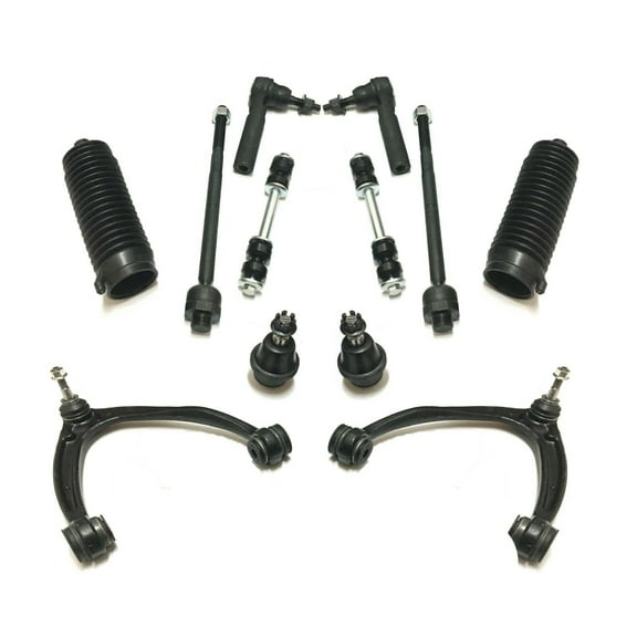 16 Pc Complete Suspension Kit Upper Control Arm Sway Bar Stabilizer Link Inner Outer Tie Rod Ends Front Lower Ball Joints & Bellow Boot Fits select: 2007-2013 CHEVROLET SILVERADO
