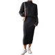 thumbnail image 3 of Conjunto de Dos Piezas para Mujer: Suéter y Falda de Punto Top de Punto y Falda Ajustada Negro L, 3 of 8