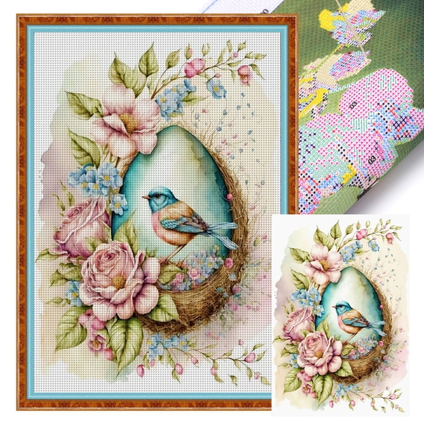 Hilo Algodón Bordado Punto Cruz Con Pascua Y 11CT 40x60cm