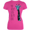 thumbnail image 1 of Giraffe On My Level Pop Art Hot Pink Juniors Soft T-Shirt - 2X-Large, 1 of 1