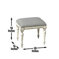 thumbnail image 3 of Highland Park Rustic Ivory Wood Vanity Bench, 3 of 4