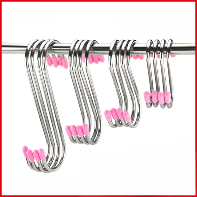 Gancho en forma de S de acero inoxidable de 4 mm de grosor, gancho para carne, gancho de cocina, gancho en forma de S de acero inoxidable, gancho de barra transversal