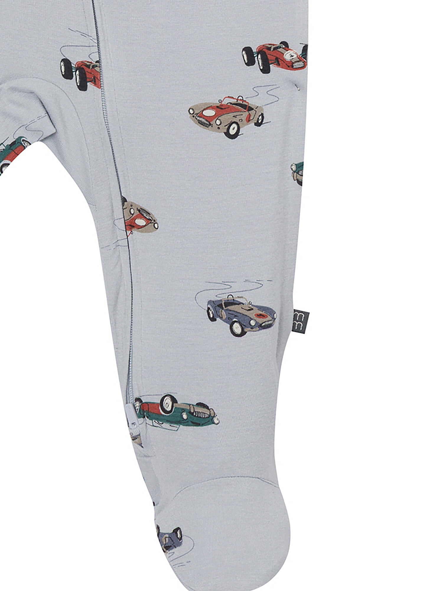 Modern Moments by Gerber Neutral Two-Way Zop Viscose Peter Pan Collar Sleep ´N Play Footed Pajamas, Sizes Newborn - 6/9 Months