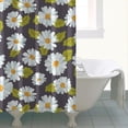 thumbnail image 4 of Darkgray Daisy Flower Green Leaves Pattern Shower Curtain 72"x72" ,Bathroom Decorative Shower Curtains Set with 12 Hooks,Modern Waterproof Washable Shower Curtain, 4 of 6