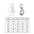 thumbnail image 5 of Gancho de elevación de ojo giratorio de acero inoxidable 304, accesorio de aparejo de gancho de seguridad tipo americano con carga de trabajo de ojo redondo 650 KG 5/16"", 5 of 5