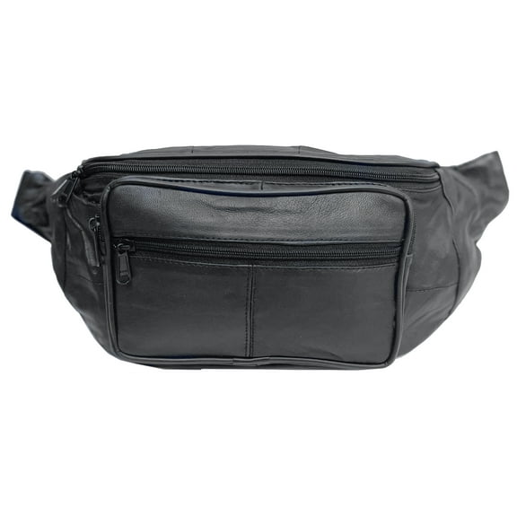 Genuine Leather Large Waist Bag/Fanny Pack/ Organizer with Adjustable Belt straps