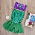 thumbnail image 3 of Top corto para niñas pequeñas + falda de sirena Traje de baño Ropa para niños XBTCLXEBCO Verde, 6-7 años, 3 of 5