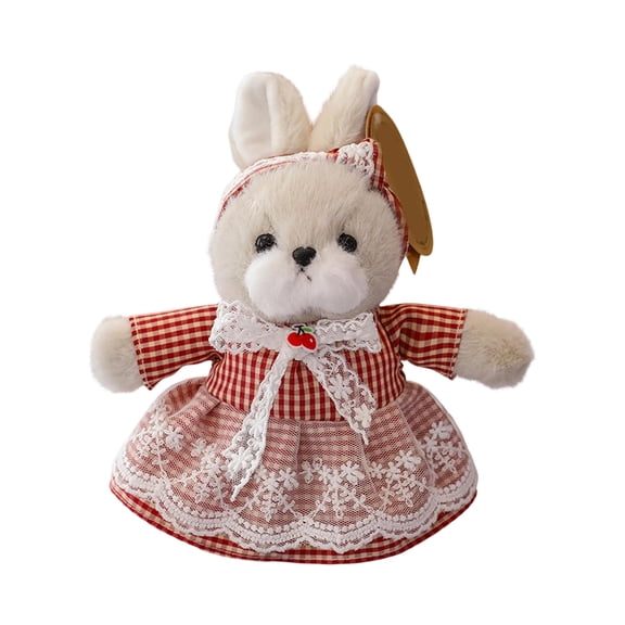 Easter Bunny Stuffed Animals with Clothes & Bow tie,Safe Material Soft Washable Stuffed Bunny,Cute Plush Toy Rabbit Easter Decoration Birthday Gift for Boys and Girls