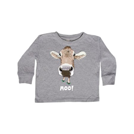 

Inktastic Moo! Cute Brown Holstein Cow Gift Toddler Boy or Toddler Girl Long Sleeve T-Shirt