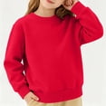 thumbnail image 2 of FAIWAD Kids Cotton Sweatshirt Boy Girl Basic Plain Sweatshirt Thin Long Sleeve Crewneck Pullover Tops, 2 of 9