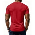 thumbnail image 6 of Men's Henley Short Sleeve Shirt Lightweight T-Shirts Moisture Wicking Tee Casual Summer Basic Solid Shirt （Red,M）, 6 of 9
