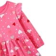 thumbnail image 5 of Rimyaw Toddler Girls Dresses Cotton Ruffle Sleeve Heart Valentines Day Casual Outfit Sundress Clothes 4T, 5 of 7