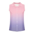 thumbnail image 5 of JGGSPWM Women's Business Tops Fashion Gradient Color Sleeveless Summer Shirts Button Down Casual Work Tunic Shirt Pink M, 5 of 6