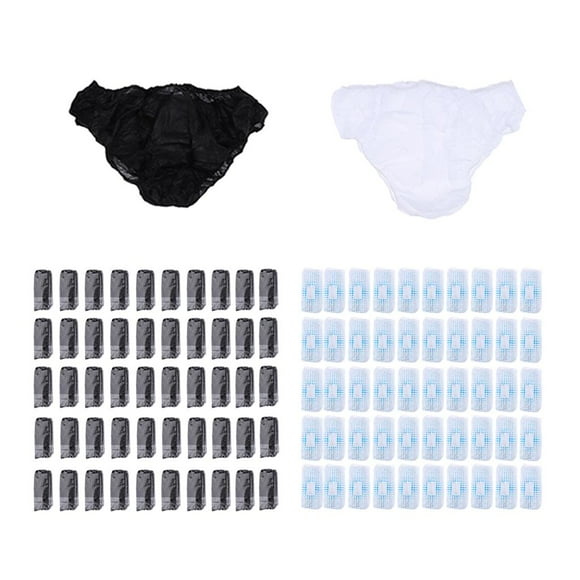 Paquete de 100/2 Ropa Interior Desechable No Tejida para Mujeres / Hombres - Extra Suaves para / Viajes Y Calzoncillos para Incontinencia - Colco Ropa interior de viaje desechable