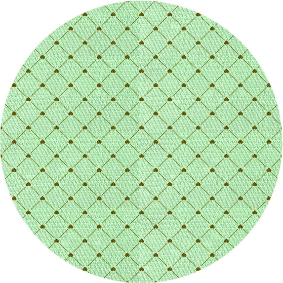 Ahgly Company Indoor Round Patterned Mint Green Area Rugs, 6' Round