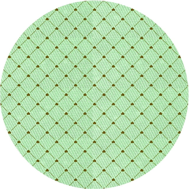 Ahgly Company Tapis d'Intérieur Lavable en Machine Carré Vert Menthe Transitionnel, 3 Pieds Carré