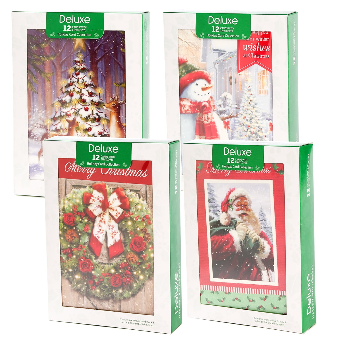 Set of 3 deluxe handmade Holiday cards/ Snowman cards/ Most Wonderful Time of the Year cards/ Glittery Christmas cards