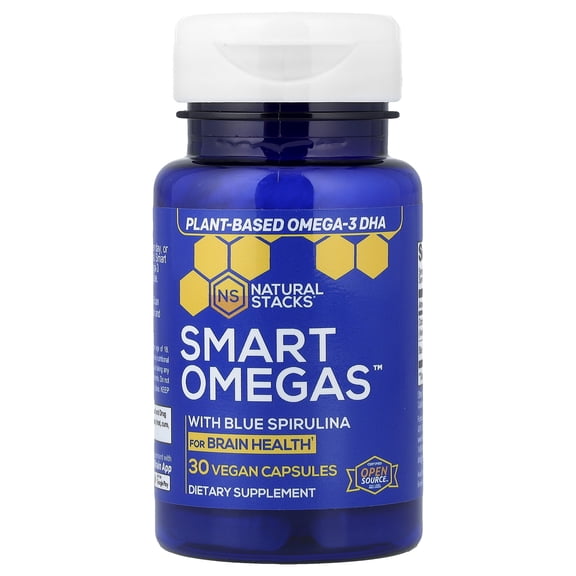 Natural Stacks Smart Omegas™ With Blue Spirulina, 30 Vegan Capsules