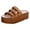 Brown, variant on Wedge Sandals for Women Comfortable Studded Suede Boho Platform Slides Adjustable Strap Open Toe Summer Vacation Shoes Brown Size 6
