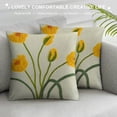 thumbnail image 3 of Qinduosi Throw Pillow Covers of Valentine's Day Decor Yellow Tulip Pillow Cover for Couch Canvas Cushion Cover Square Farmhouse Floral Pillow Case White, 3 of 5