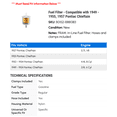 thumbnail image 2 of Fuel Filter - Compatible with 1949 - 1955, 1957 Pontiac Chieftain 1950 1951 1952 1953 1954, 2 of 2