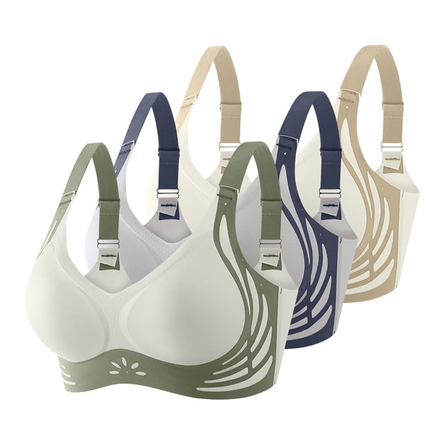 Brasier Tela de Mantequilla 3 Piezas de Sujetador Grande con Hebilla Frontal y Borde de Encaje para Mujer, sin Aro de Acero, Ajuste sin Costuras para Yoga y Dormir Extra Grande