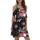 thumbnail image 2 of Moda mujer verano casual o-cuello estampado manga corta bolsillo mini vestido Fridja  qw1495, 2 of 7