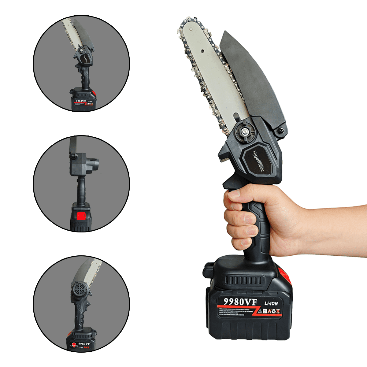 Higornetic  Mini Chainsaw with Battery & Chain, Electric Chainsaw for Cutting, Ideal for Gardening